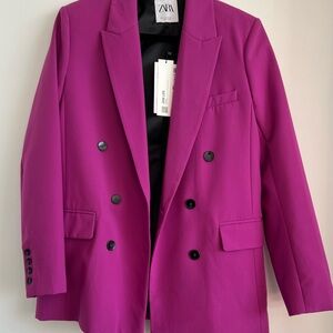 Zara NWT Vibrant Magenta Blazer